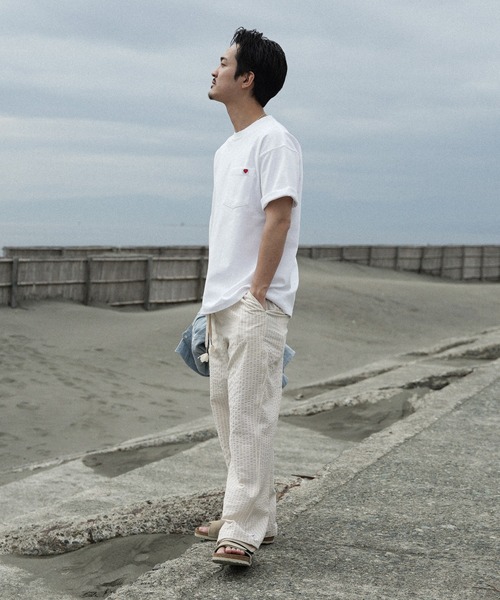 #Re:room（リルーム）の「ハートアイコンポケットビッグTシャツ（Tシャツ/カットソー・メンズ・ホワイト/ブラック・M-L/S-M）」の6枚目の写真