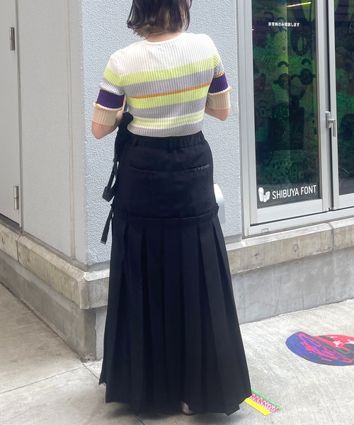 AULA AILA(アウラアイラ)の「ボックスプリーツスカート(スカート・レディース・ブラック/グレー/ブラウン・0/1)」の6枚目の写真