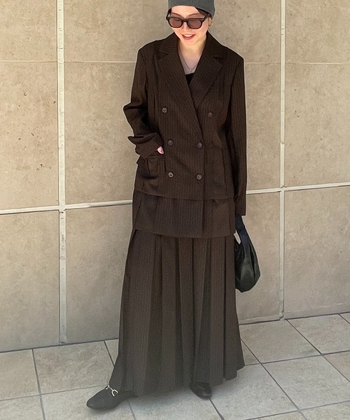 AULA AILA(アウラアイラ)の「ボックスプリーツスカート(スカート・レディース・ブラック/グレー/ブラウン・0/1)」の12枚目の写真