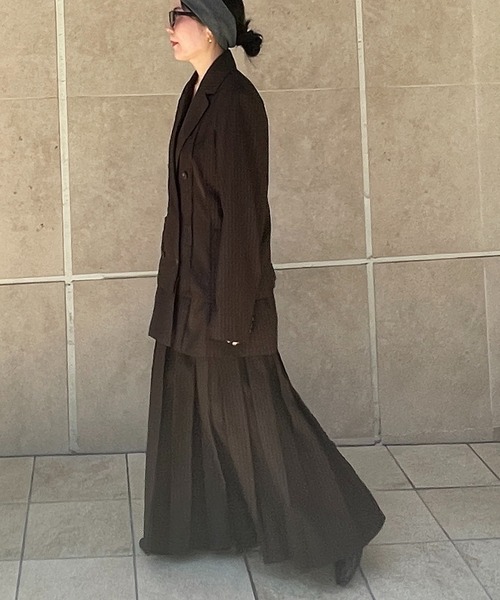 AULA AILA(アウラアイラ)の「ボックスプリーツスカート(スカート・レディース・ブラック/グレー/ブラウン・0/1)」の9枚目の写真