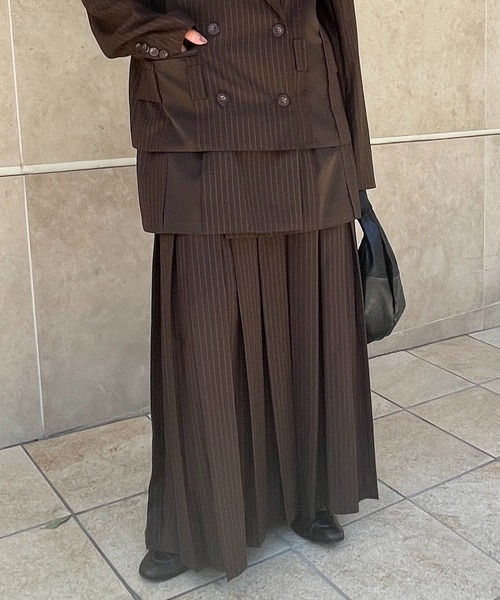 AULA AILA(アウラアイラ)の「ボックスプリーツスカート(スカート・レディース・ブラック/グレー/ブラウン・0/1)」の14枚目の写真