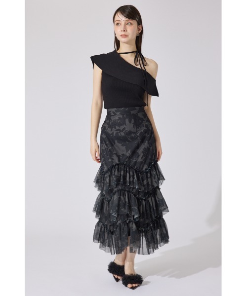 rienda（リエンダ）の「ワンショルダーニットトップス 夏服 サマーニット ノースリーブトップス（ニット/セーター・レディース・レッド/ベージュ/ブラック・FREE）」の10枚目の写真