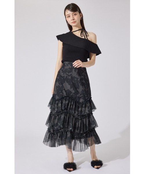 rienda（リエンダ）の「ワンショルダーニットトップス 夏服 サマーニット ノースリーブトップス（ニット/セーター・レディース・レッド/ベージュ/ブラック・FREE）」の9枚目の写真