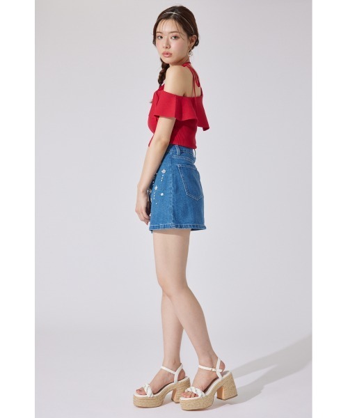 rienda（リエンダ）の「ワンショルダーニットトップス 夏服 サマーニット ノースリーブトップス（ニット/セーター・レディース・レッド/ベージュ/ブラック・FREE）」の20枚目の写真