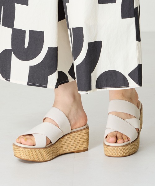 CLARKS スライド サンダル 軽量 ウエッジ 厚底 ヒール 6cm 送料無料 Clarks 27.5cm ブラック スライド サンダル 軽量
