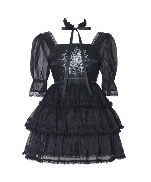 AVENCHUMU（アバンチュウム）の「Bone ribbon puff doll dress