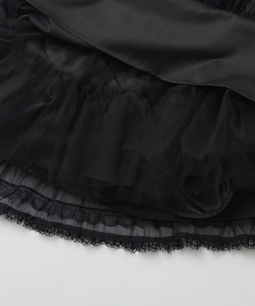 AVENCHUMU（アバンチュウム）の「Frill choker sheer tiered illustration onepiece（ワンピース・レディース・ホワイト/ブラック/ピンク・FREE）」の17枚目の写真