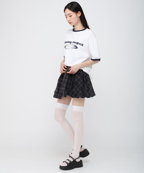 3.3 Field Trip （3.3フィールドトリップ）の「3.3 Field Trip／チェックシャツバルーンスカート（スカート・レディース・ネイビー/ブラウン・FREE）」の7枚目の写真