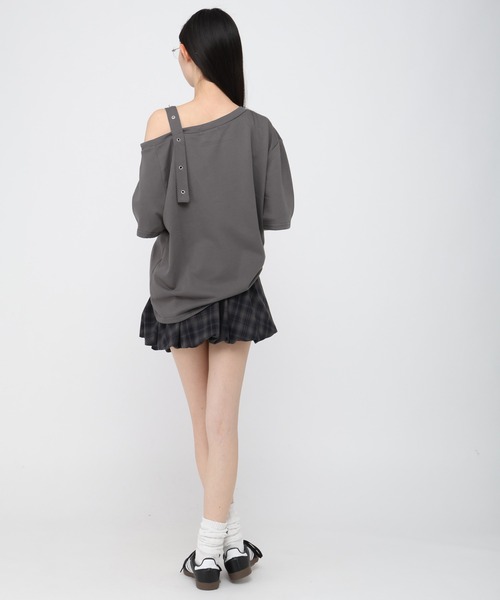 3.3 Field Trip （3.3フィールドトリップ）の「3.3 Field Trip／チェックシャツバルーンスカート（スカート・レディース・ネイビー/ブラウン・FREE）」の10枚目の写真