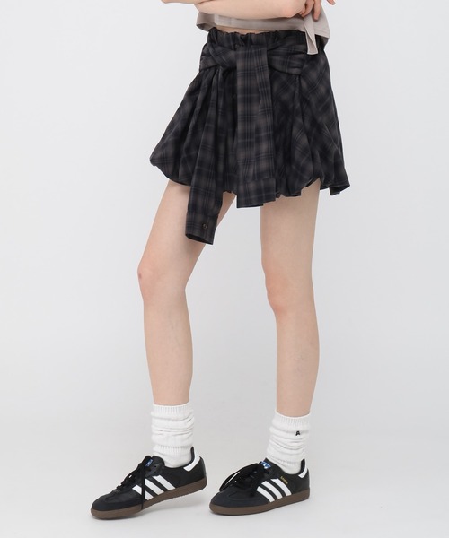 3.3 Field Trip （3.3フィールドトリップ）の「3.3 Field Trip／チェックシャツバルーンスカート（スカート・レディース・ネイビー/ブラウン・FREE）」の12枚目の写真