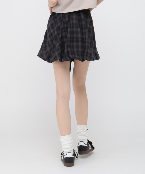 3.3 Field Trip （3.3フィールドトリップ）の「3.3 Field Trip／チェックシャツバルーンスカート（スカート・レディース・ネイビー/ブラウン・FREE）」の13枚目の写真
