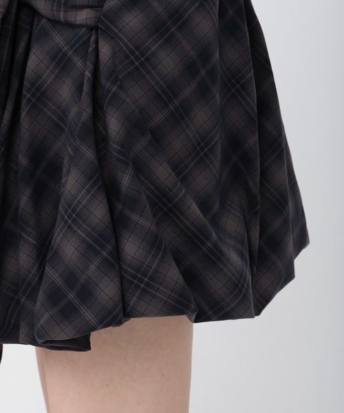 3.3 Field Trip （3.3フィールドトリップ）の「3.3 Field Trip／チェックシャツバルーンスカート（スカート・レディース・ネイビー/ブラウン・FREE）」の19枚目の写真