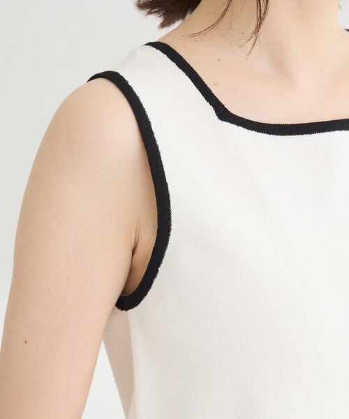 Green　Parks（グリーンパークス）の「・ELENCARE DUE バイカラーニットタンク（タンクトップ・レディース・カーキ/ブラック/オフホワイト/ダークベージュ・FREE）」の12枚目の写真
