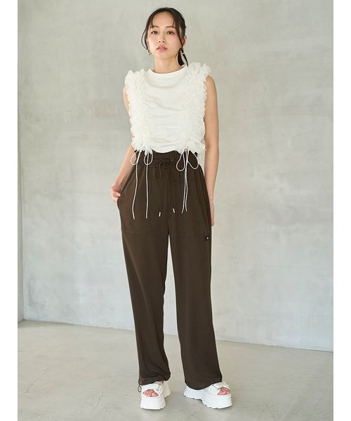 SNIDEL(スナイデル)の「Sustainableノースリカットソー(Tシャツ/カットソー・レディース・ピンクベージュ/ネイビー/ホワイト・F)」の10枚目の写真