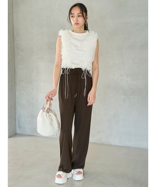 【試着のみ】SNIDEL カットソー SNIDEL（スナイデル）の「バックオープンボーダーカットトップス