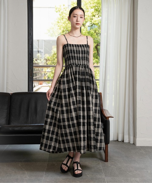 セール】check cami dress / チェックキャミドレス（ワンピース
