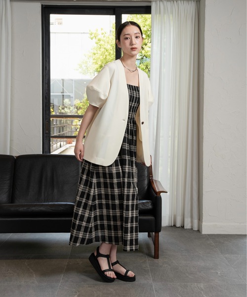 I_am（アイアム）の「check cami dress / チェックキャミドレス