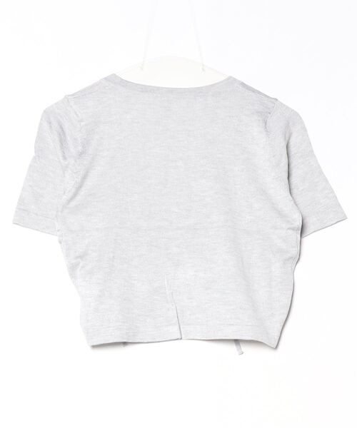 Per sist ence(パーシエンス)の「フロントシャーリングリボンショート半袖カーデ(Tシャツ/カットソー・レディース・グレー/ホワイト/ブラック・ONE SIZE)」の4枚目の写真