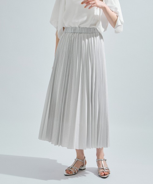 ketty（ケティ）の「キュプラプリーツスカート≪手洗い可能≫（スカート・レディース・ブルー系その他/グリーン系その他/アイボリー・M）」の2枚目の写真