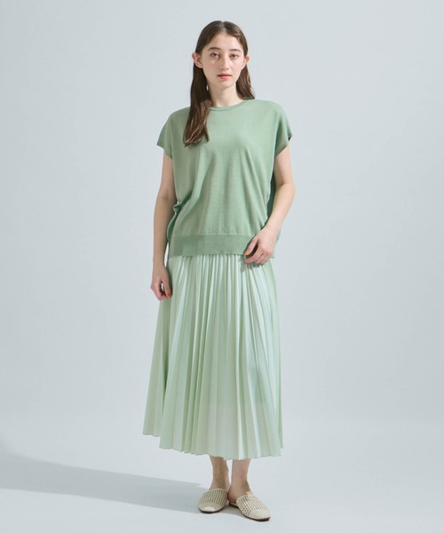 ketty（ケティ）の「キュプラプリーツスカート≪手洗い可能≫（スカート・レディース・ブルー系その他/グリーン系その他/アイボリー・M）」の4枚目の写真