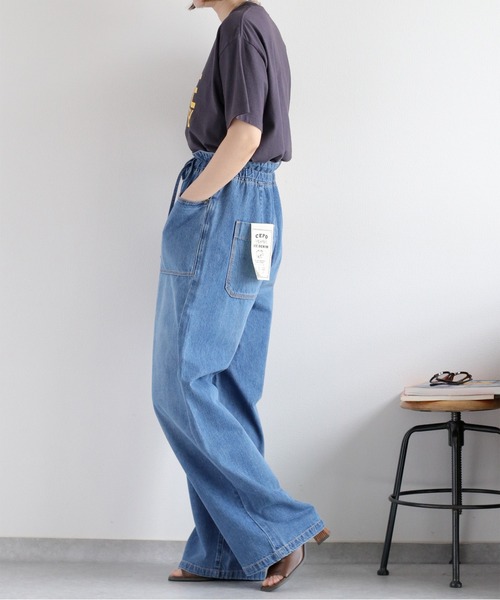 cepo(セポ)の「暑い夏を乗りきる、快適デニム〈接触冷感 / UVカット〉ICE リネンデニムイージーパンツ(デニムパンツ・レディース・ブルー系3/ブルー系2・S/M/L)」の19枚目の写真