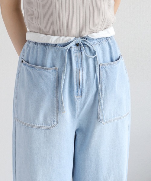 cepo(セポ)の「暑い夏を乗りきる、快適デニム〈接触冷感 / UVカット〉ICE リネンデニムイージーパンツ(デニムパンツ・レディース・ブルー系3/ブルー系2・S/M/L)」の16枚目の写真