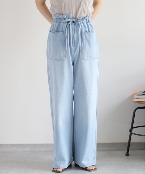 cepo(セポ)の「暑い夏を乗りきる、快適デニム〈接触冷感 / UVカット〉ICE リネンデニムイージーパンツ(デニムパンツ・レディース・ブルー系3/ブルー系2・S/M/L)」の11枚目の写真