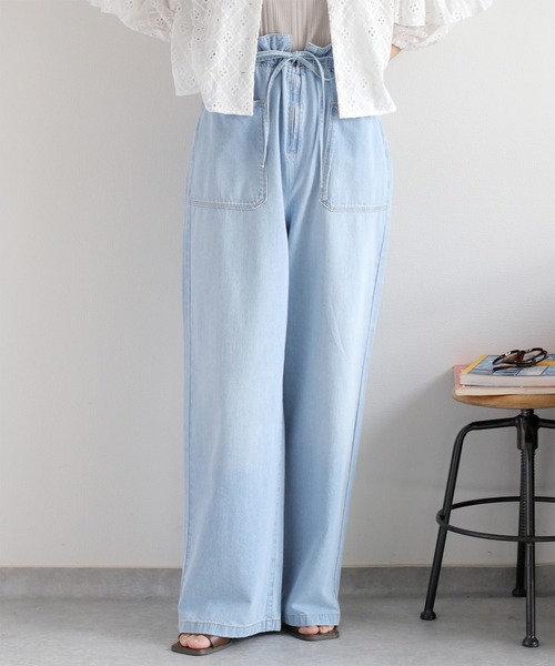 cepo(セポ)の「暑い夏を乗りきる、快適デニム〈接触冷感 / UVカット〉ICE リネンデニムイージーパンツ(デニムパンツ・レディース・ブルー系3/ブルー系2・S/M/L)」の10枚目の写真