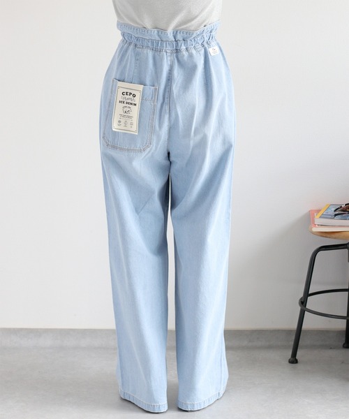 cepo(セポ)の「暑い夏を乗りきる、快適デニム〈接触冷感 / UVカット〉ICE リネンデニムイージーパンツ(デニムパンツ・レディース・ブルー系3/ブルー系2・S/M/L)」の14枚目の写真