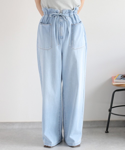 cepo(セポ)の「暑い夏を乗りきる、快適デニム〈接触冷感 / UVカット〉ICE リネンデニムイージーパンツ(デニムパンツ・レディース・ブルー系3/ブルー系2・S/M/L)」の13枚目の写真