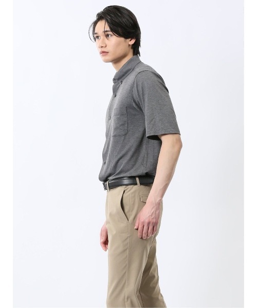 TAKA-Q(タカキュー)の「シャツ メンズ 半袖 ストレッチ 接触冷感 ボタンダウン (シャツ/ブラウス・メンズ・ベージュ/グレー/ブラック・MEDIUM/LARGE/X-LARGE)」の21枚目の写真