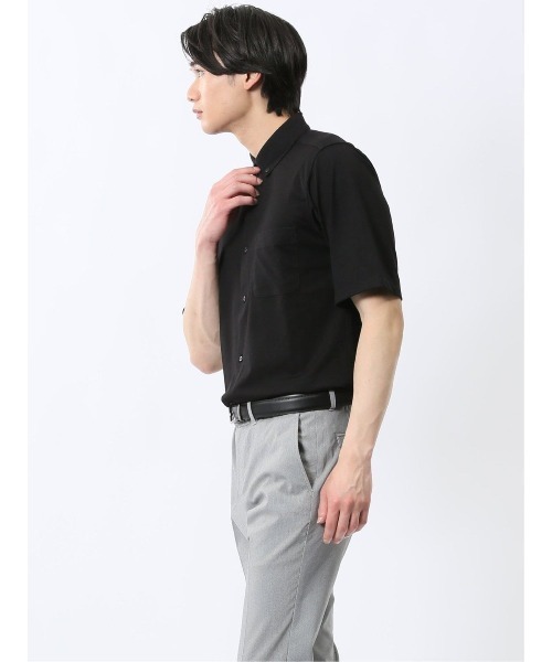TAKA-Q(タカキュー)の「シャツ メンズ 半袖 ストレッチ 接触冷感 ボタンダウン (シャツ/ブラウス・メンズ・ベージュ/グレー/ブラック・MEDIUM/LARGE/X-LARGE)」の10枚目の写真