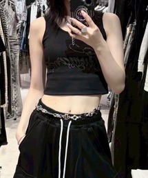 XU | 【Never mind the XU】rhinestone sleeveless / 【ネバーマインド ザ エックスユー】ラインストーンタンクトップ(タンクトップ)