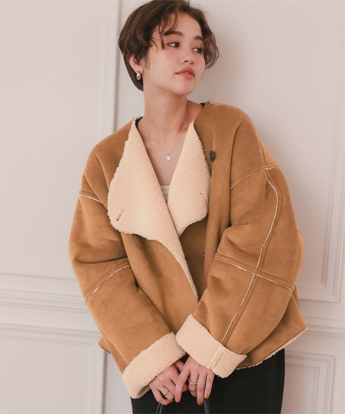 ✨美品✨Poème Bohémien ベージュ ノーカラージャケット VERMEIL par iena（ヴェルメイユパーイエナ）の「VASINOウエスト