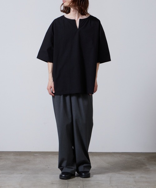 superNova.(スーパーノヴァ)の「superNova./スーパーノヴァTunic Shirts Powder Snow Oxford 半袖シャツ 夏服(Tシャツ/カットソー・メンズ・ブラック/ホワイト・M/S/XS)」の7枚目の写真