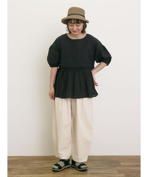 Samansa Mos2（サマンサ モスモス）の「◎フリルギャザーブラウス（シャツ/ブラウス・レディース・ネイビー/ブラック/レッド/キナリ・F）」の10枚目の写真