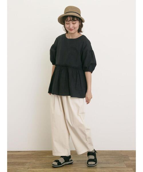 Samansa Mos2（サマンサ モスモス）の「◎フリルギャザーブラウス（シャツ/ブラウス・レディース・ネイビー/ブラック/レッド/キナリ・F）」の12枚目の写真