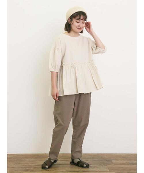 Samansa Mos2（サマンサ モスモス）の「◎フリルギャザーブラウス（シャツ/ブラウス・レディース・ネイビー/ブラック/レッド/キナリ・F）」の15枚目の写真