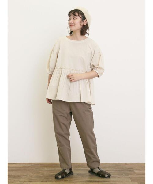 Samansa Mos2（サマンサ モスモス）の「◎フリルギャザーブラウス（シャツ/ブラウス・レディース・ネイビー/ブラック/レッド/キナリ・F）」の16枚目の写真