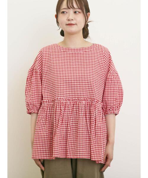 Samansa Mos2（サマンサ モスモス）の「◎フリルギャザーブラウス（シャツ/ブラウス・レディース・ネイビー/ブラック/レッド/キナリ・F）」の17枚目の写真