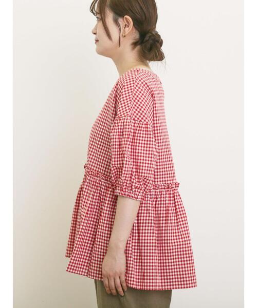 Samansa Mos2（サマンサ モスモス）の「◎フリルギャザーブラウス（シャツ/ブラウス・レディース・ネイビー/ブラック/レッド/キナリ・F）」の18枚目の写真