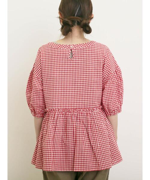 Samansa Mos2（サマンサ モスモス）の「◎フリルギャザーブラウス（シャツ/ブラウス・レディース・ネイビー/ブラック/レッド/キナリ・F）」の19枚目の写真