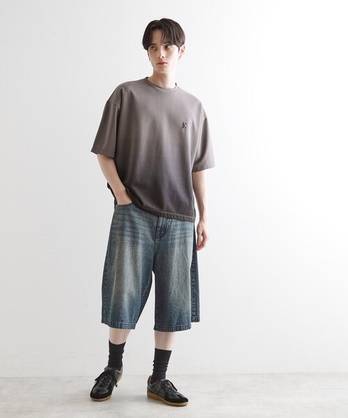 tk.TAKEO KIKUCHI(ティーケータケオキクチ)の「グラデーションダイ5分袖カットソー(Tシャツ/カットソー・メンズ・チャコールグレー/ライトグレー/ネイビー・02/03)」の10枚目の写真