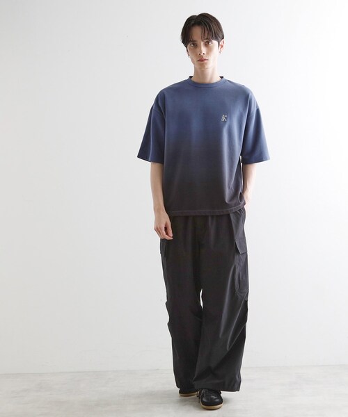 tk.TAKEO KIKUCHI(ティーケータケオキクチ)の「グラデーションダイ5分袖カットソー(Tシャツ/カットソー・メンズ・チャコールグレー/ライトグレー/ネイビー・02/03)」の14枚目の写真