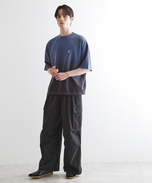 tk.TAKEO KIKUCHI(ティーケータケオキクチ)の「グラデーションダイ5分袖カットソー(Tシャツ/カットソー・メンズ・チャコールグレー/ライトグレー/ネイビー・02/03)」の15枚目の写真
