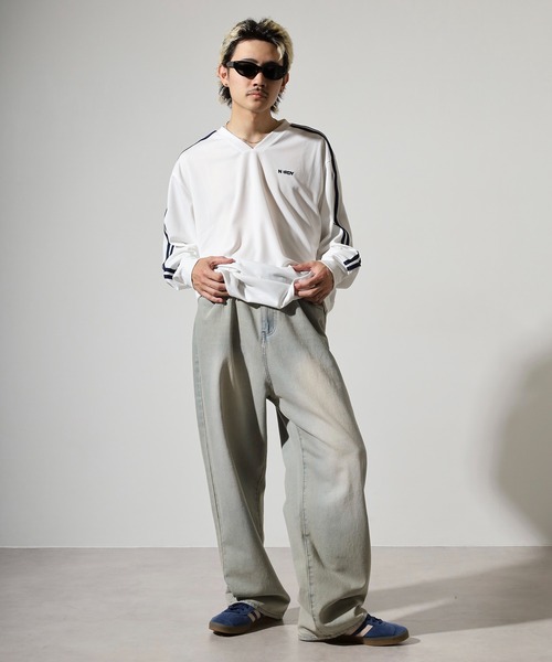 NERDY(ノルディ)の「NYメッシュウォームアップ(Tシャツ/カットソー・メンズ・グレー/ホワイト/ブラック・M/S/L)」の4枚目の写真