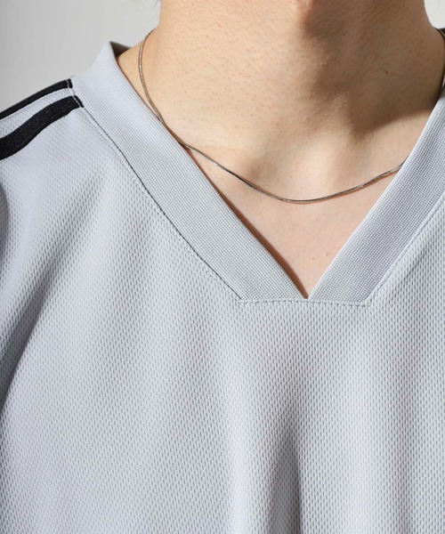 NERDY(ノルディ)の「NYメッシュウォームアップ(Tシャツ/カットソー・メンズ・グレー/ホワイト/ブラック・M/S/L)」の17枚目の写真