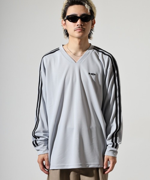 NERDY(ノルディ)の「NYメッシュウォームアップ(Tシャツ/カットソー・メンズ・グレー/ホワイト/ブラック・M/S/L)」の13枚目の写真