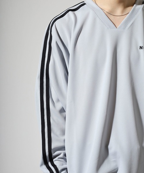 NERDY(ノルディ)の「NYメッシュウォームアップ(Tシャツ/カットソー・メンズ・グレー/ホワイト/ブラック・M/S/L)」の16枚目の写真