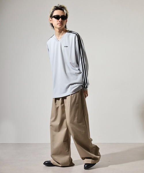 NERDY(ノルディ)の「NYメッシュウォームアップ(Tシャツ/カットソー・メンズ・グレー/ホワイト/ブラック・M/S/L)」の12枚目の写真